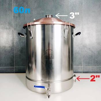 60л/3" Фірмовий перегінний куб з мідною кришкою (з клампом під тен)